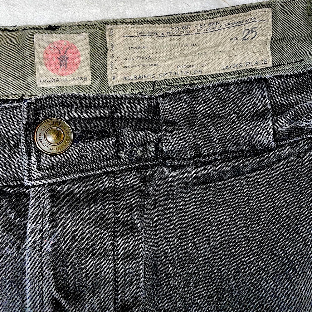 All saints high waist boyfriend fit cropped jeans